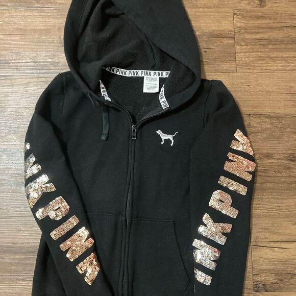 VS PINK OMBRÉ BLING HOODIE / BLING YOGA PANTS OUTFIT SET S - Picture 6 of 11